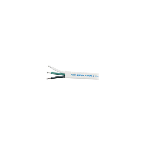 Ancor 131510 Marine Grade Tinned Triplex Cable, Black/Green/White Conductors, 14/3 AWG, 100', White Jacket