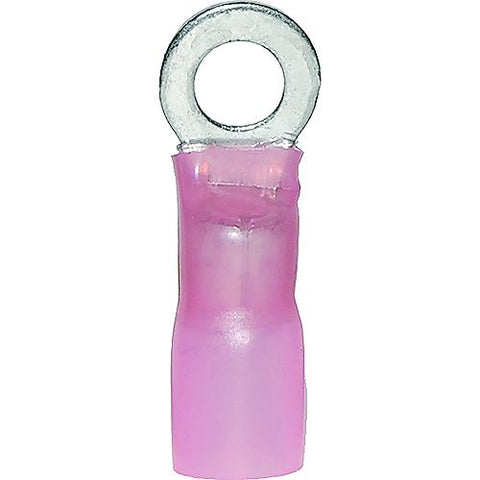 Ancor 321425 Marine Grade Heat Shrink Ring Terminals, 1/4″ Fastener, 8 Wire, Red, 25/Pk