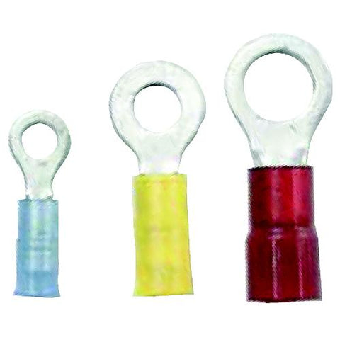 Ancor 210236 Marine Grade Nylon Insulated Ring Terminals, 3/8" Fastener, #8 Wire, Red, 25/Pk, Pack of 14
