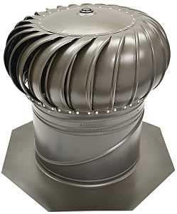 Master Flow AIC14WW Rotary Turbine Ventilator, 14 in Dia Throat, Aluminum, Weathered Wood
