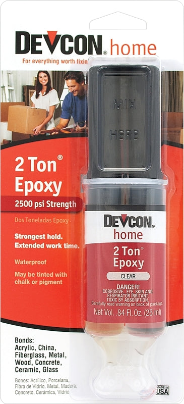 Devcon 31345 Series Epoxy, 0.84 fl-oz Syringe, Liquid, Amber, Water Resist