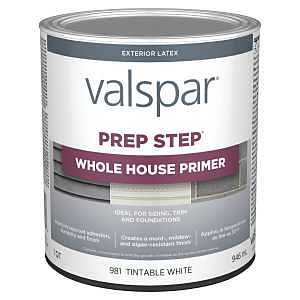 Valspar Prep-Step 044.0000981.005 Exterior Primer, White, 1 qt, Pail, Pack of 4