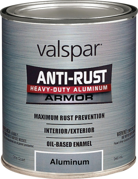 Valspar 21800 Series 044.0021840.005 Enamel, Gloss, Aluminum, 1 qt Can