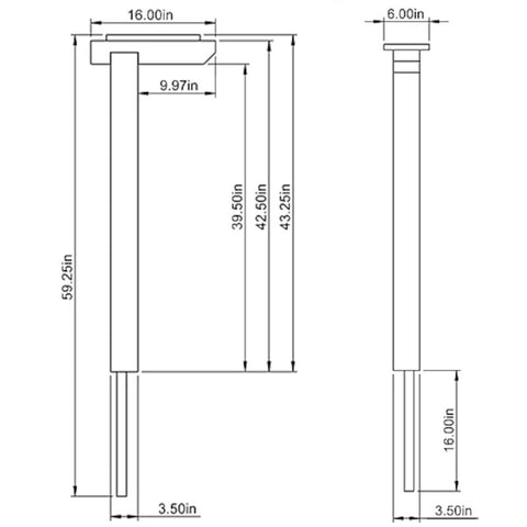 Gibraltar Mailboxes DPK00000 Drive-In Mailbox Post, 16 in L, 6 in W, 43.3 in H, Cedar Wood, Natural