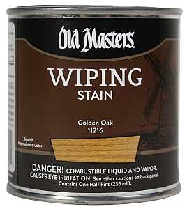 Old Masters 11216 Wiping Stain, Golden Oak, Liquid, 0.5 pt, Can