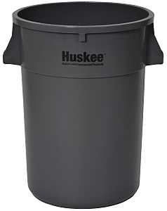Continental Commercial 4444GY Trash Receptacle, 44 gal, Plastic, Gray