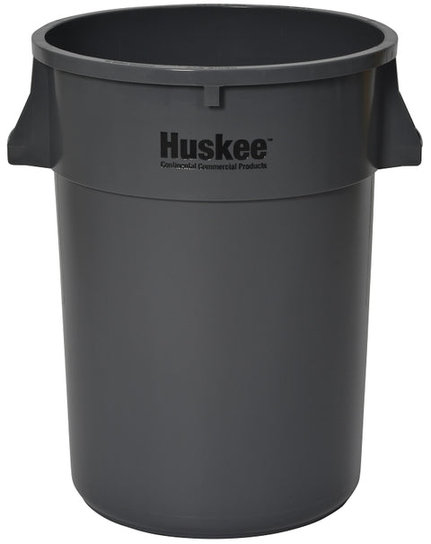 Continental Commercial Huskee 4444GY Trash Receptacle, 44 gal Capacity, Plastic, Gray