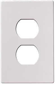 Eaton Wiring Devices PJS8W Wallplate, Mid-Size, Screwless, 4-1/2 in L, 2-3/4 in W, 1-Gang, Polycarbonate, White