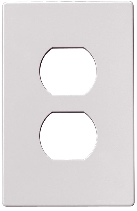Eaton Wiring Devices PJS8W Wallplate, Mid-Size, Screwless, 4-1/2 in L, 2-3/4 in W, 1-Gang, Polycarbonate, White