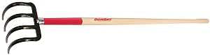 Razor-Back 75138 Potato Hook, 6-3/4 in W, 57.88 in L, 7-1/2 in L Tine, 4-Tine, 8 in Ferrule, Hardwood Handle