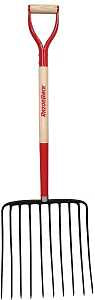 Razor-Back 76125 Ensilage Fork, Oval Tine, Steel Tine, Hardwood Handle, D-Shaped Handle, 30 in L Handle
