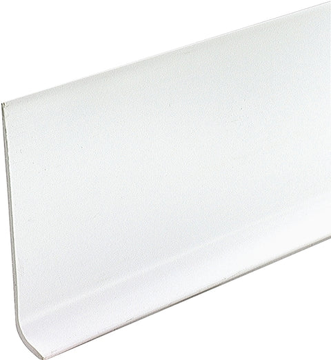 M-D 75317 Series Wall Base, 0.13 in Thick, White, 4 ft L, 4 in W, Vinyl