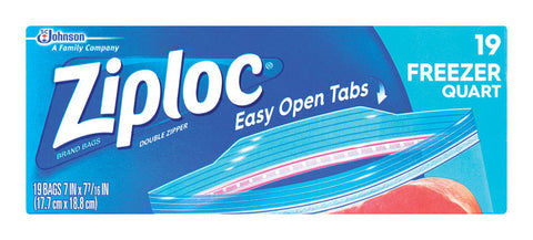 Ziploc 1 qt. Double Zipper Freezer Bag 19 pk