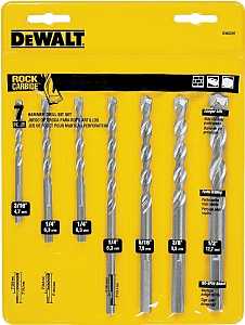 DEWALT DW5207 Hammer Drill Bit Set, Premium, 7-Piece, Carbide, Silver