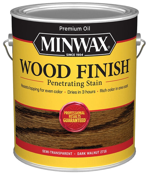 Minwax Wood Finish 710810000 Wood Stain, Dark Walnut, Liquid, 1 gal, Can, Pack of 2
