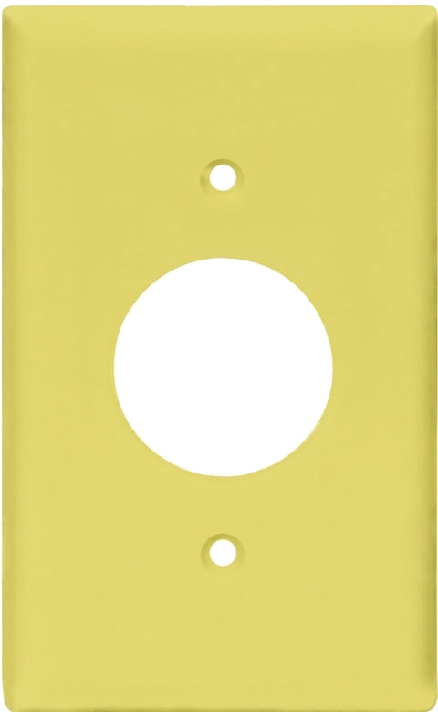 Eaton Wiring Devices PJ7V Wallplate, Mid-Size, 4-1/2 in L, 2-3/4 in W, 1-Gang, Polycarbonate, Ivory, High-Gloss, Pack of 25