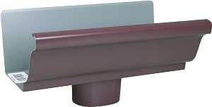 Gutter Shell Amerimax 2501019HPC Gutter End with Drop, 2 in W, Aluminum, Brown, For ...