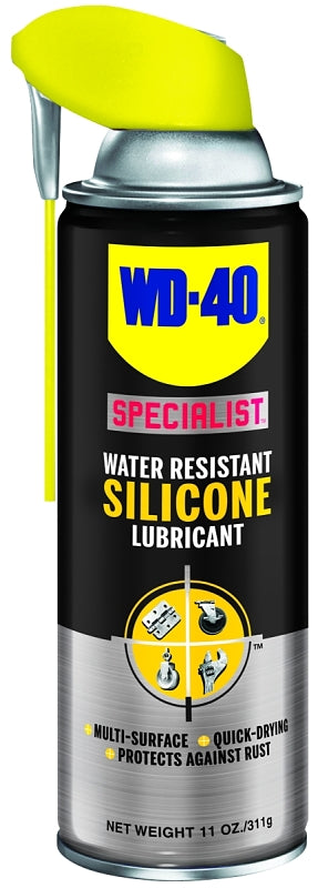 WD-40 Specialist 300012/300011 Quick-Drying Silicone Lubricant, Clear, 11 oz Can, For Cables, Guide Rails and Hinges