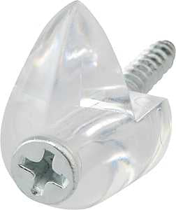 OOK 53203 Mirror Clip Set, 20 lb, Plastic, Clear, Wall Mounting, 4/PK, Pack of 12