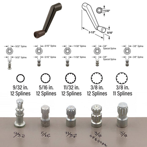 Prime-Line H 3686 Crank Handle, 3 in Projection, Zinc, Bronze