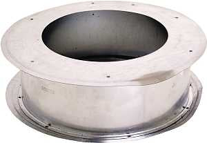 AmeriVent 4EWT Wall Thimble, 4-9/16 in ID x 3-1/16 L Dimensions, 0.018 Gauge, Galvanized Steel