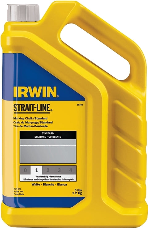 Irwin 65104 Marking Chalk Refill, 5 lb, White, Temporary