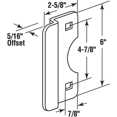 Defender Security U 9509 Latch Shield, 6 in L, 2-5/8 in W, Steel