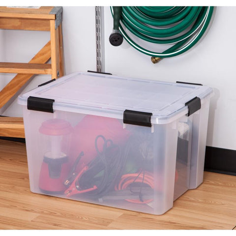 IRIS WEATHERPRO 74 qt Clear Storage Tote 14.5 in. H X 17.75 in. W X 23.6 in. D Stackable, Pack of 4