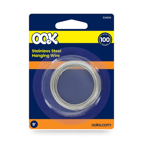 OOK 50116 Picture Hanging Wire, 9 ft L, DuraSteel, 100 lb, Pack of 12