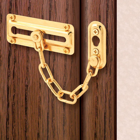 Defender Security U-9905 Chain Door Guard, Steel, Brass