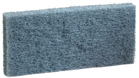 3M 8242 Scrub Pad, 10 in L, 4-5/8 in W, Blue, Pack of 5