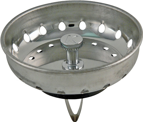 Plumb Pak PP820-50 Basket Strainer with Spring Style Post, 3.15 in Dia, Stainless Steel, For: Sink