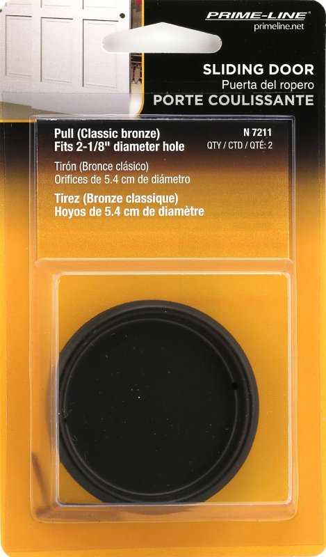 Prime-Line N 7211 Door Pull, 5/16 in D, Steel, Bronze, Pack of 6