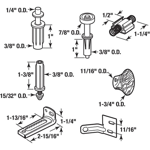 Prime-Line N 7283 Bi-Fold Door Repair Kit, Nylon/Steel