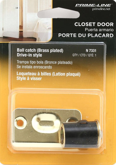 Prime-Line N 7331 Ball Catch, Brass, Pack of 6