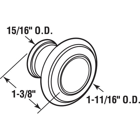 Prime-Line N 7385 Pull Knob, Zinc, Classic Bronze