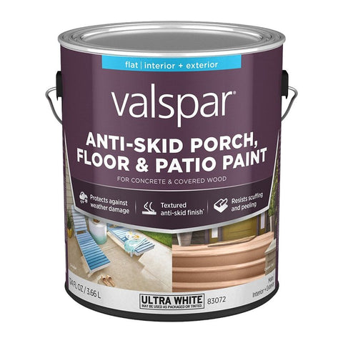 Valspar 024.0082032.007 Porch and Floor Paint, Flat/Matte Sheen, 2 Base, 1 gal, 100 sq-ft/gal Coverage Area, Pack of 4