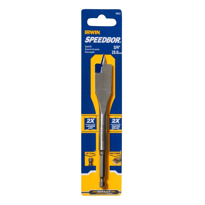 Irwin SPEEDBOR 88812 Spade Drill Bit, 3/4 in Dia, 6 in OAL, Standard L ...