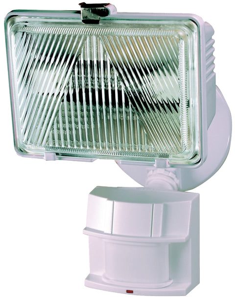 Heath Zenith HZ-5525-WH Motion Activated Security Light, 120 V, 1-Lamp, Halogen Lamp, Metal/Plastic Fixture