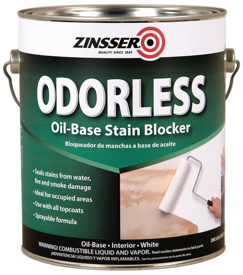 Zinsser 3951 Interior Stain Blocker, Flat, White, 1 gal, Pack of 4