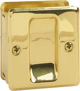 Schlage SC990B3 Pocket Door Pull, 2-1/2 in W, 2-3/4 in H, Brass, Brass
