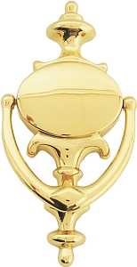 Schlage SC23107605 Door Knocker, Solid Brass, Brass, 5 in Mounting Hole