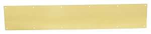Schlage SC8400PA3-8X34 Kick Plate, 34 in L, 8 in W, Aluminum, Brass