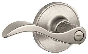 Schlage J Series J40SEV619 Privacy Lever, Mechanical Lock, Satin Nickel, Metal, Residential, 3 Grade