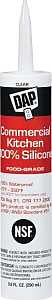 DAP 08658 Silicone Sealant, Clear, -75 to 350 deg F, 9.8 oz Cartridge