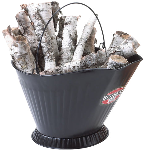 Behrens 617P Coal Hod, Steel, Black, Galvanized, Wire Handle, 3.5 Gallon
