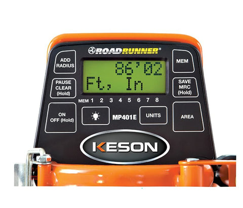 Keson MP401E Measuring Wheel, 9999.9 ft, 15-1/2 in Wheel, Steel Wheel, LCD Display, Steel, Orange