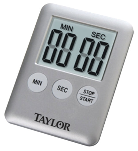 Taylor 5842N15 Timer, LCD Display, 0 min 0 sec to 99 min 59 sec, Gray