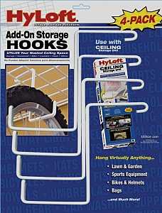 HyLoft 00212 Add-On Hook, 10.4 in H, Steel, White