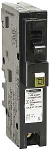 Square D HOM120PCAFIC Circuit Breaker, CAFCI, Mini, 20 A, 1 -Pole, 120 V, Plug Mounting
